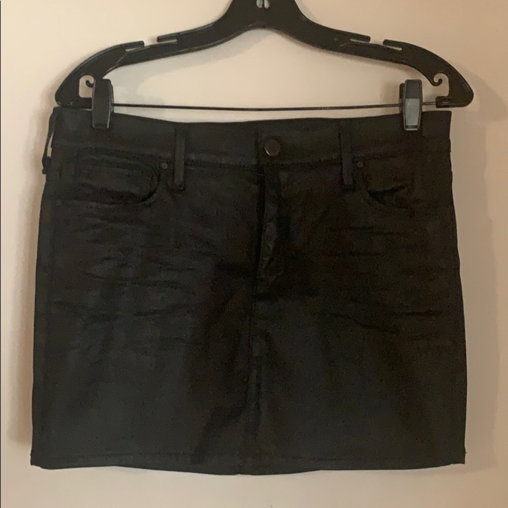 True Religion Black Faux Leather Mini Skirt